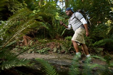 Mini GPS in the woods