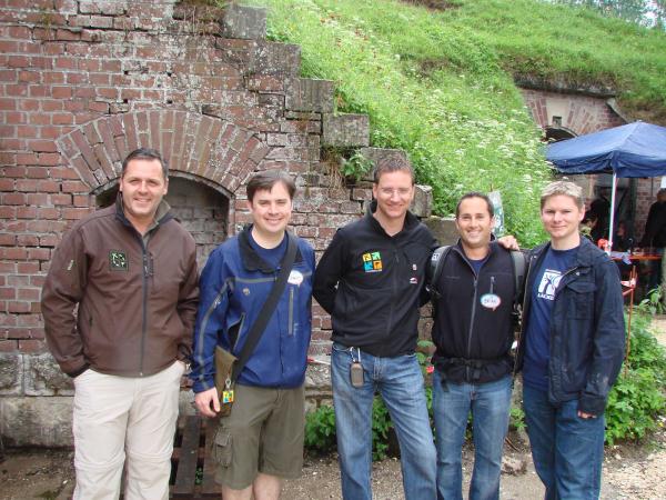 Founders with local geocachers