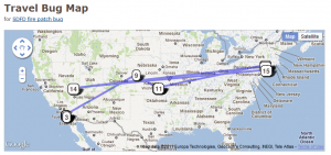 SDFD travel bug path