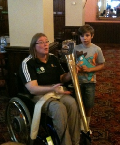 Wendy with little geocacher