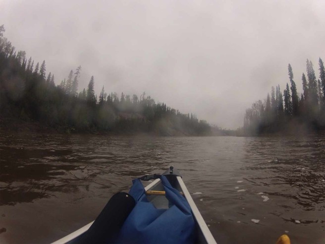 Canoeing in lovely weather.