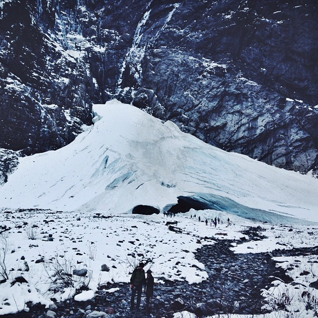Ice caves from a distance. Photo from the official Geocaching Instagram.