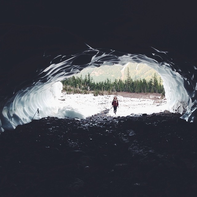 From the mouth of the cave. Photo from the Geocaching Instagram: @GoGeocaching