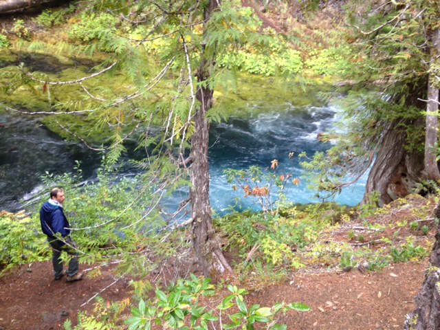 Near the "Blue Pool" on the McKenzie spoke of the Eugene, Cascades and Coast GeoTour
