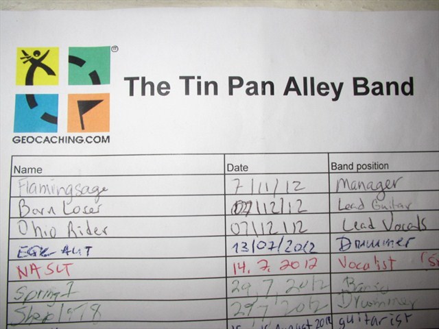 The band so far! Photo by geocacher Ollivier