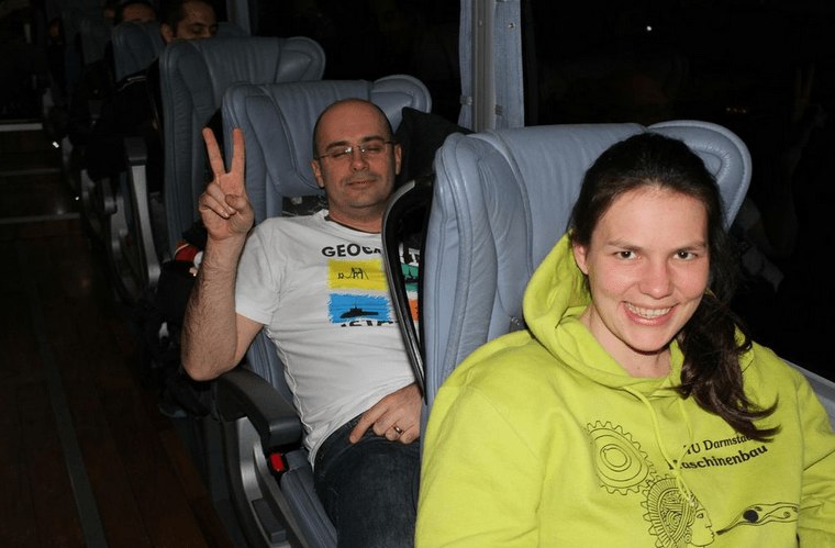 geocachers aboard the Ankara Express