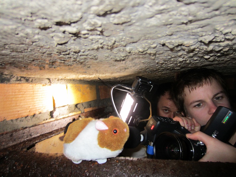 Crawling around in a cave. Anything for the shot!