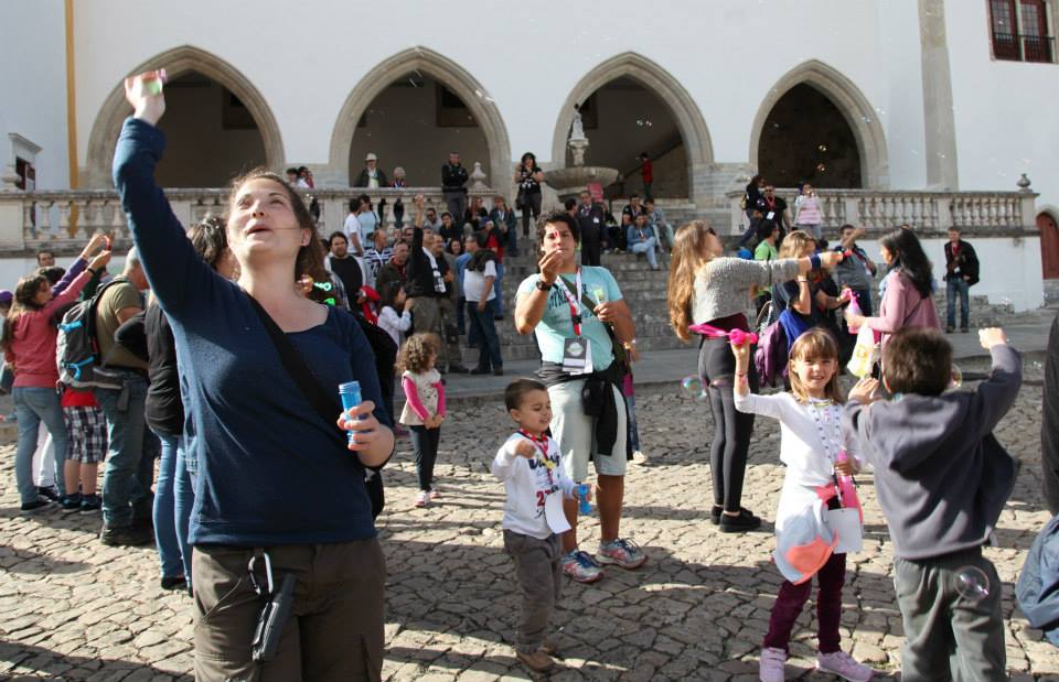 Bubble-blowing event