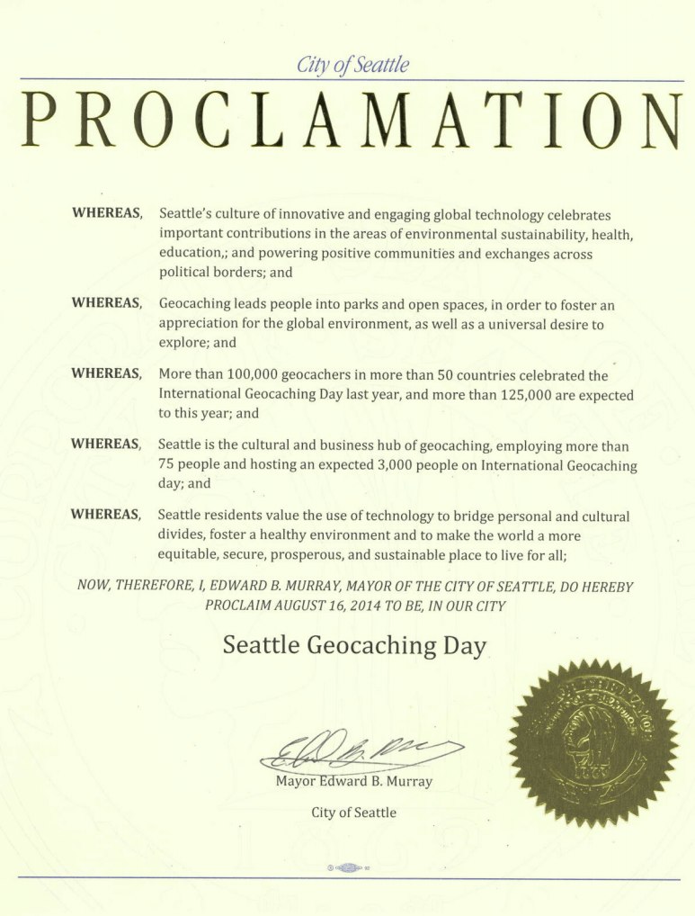 Official Seattle Proclamation 