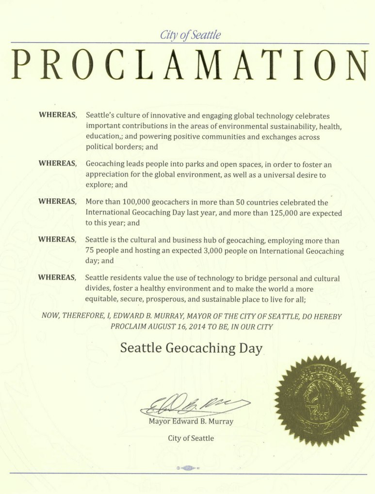 Official Seattle Proclamation