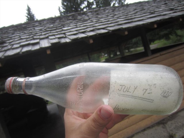 Message in a bottle dated July 7, 1970