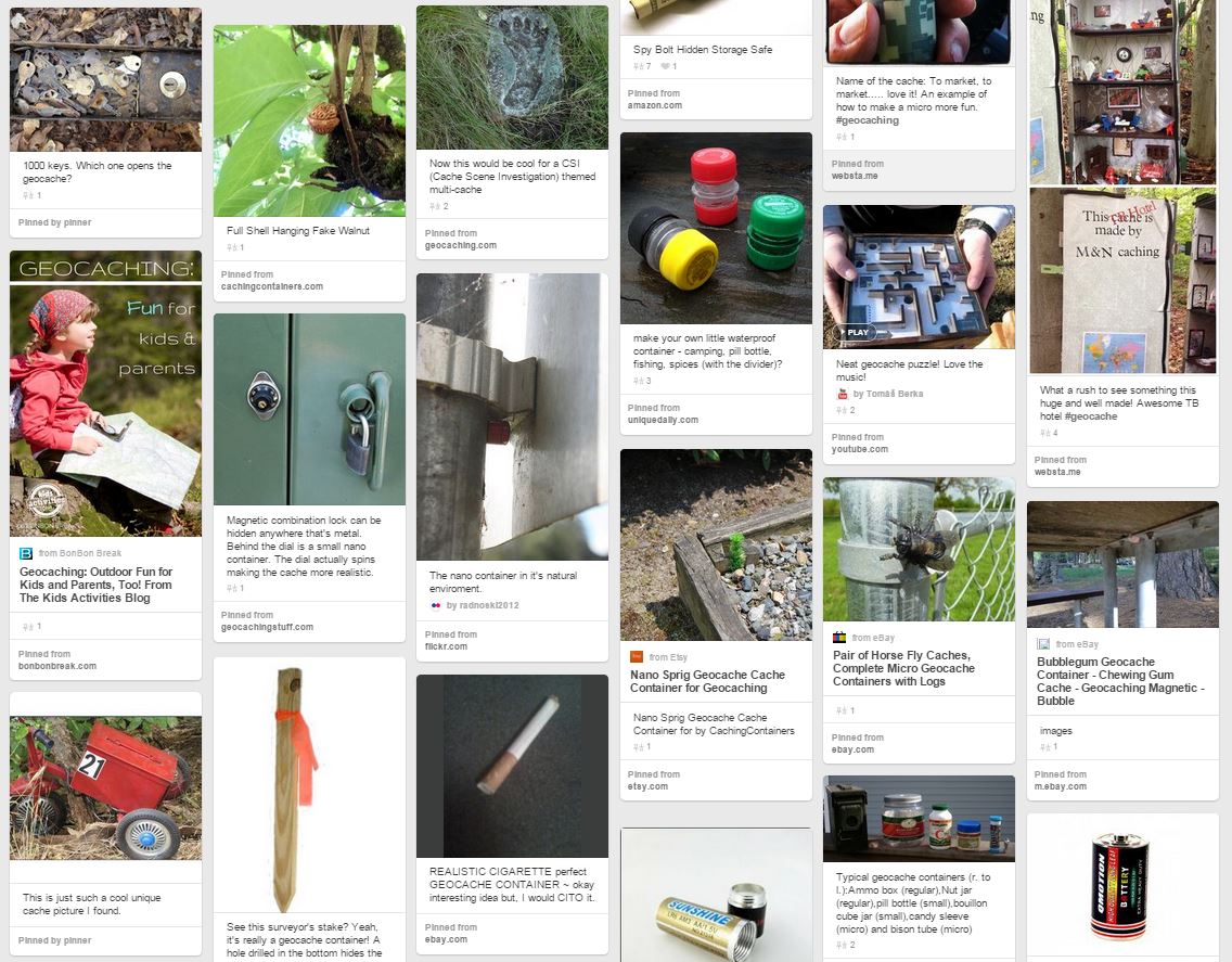 Creative Hides on the Geocaching Pinterest board