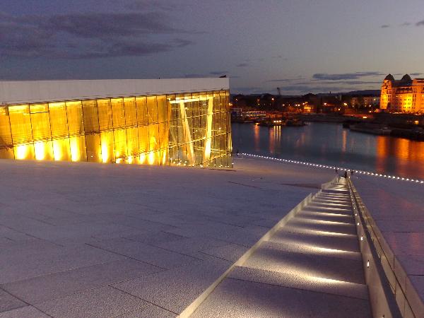 Looking down the roof of the opera house.