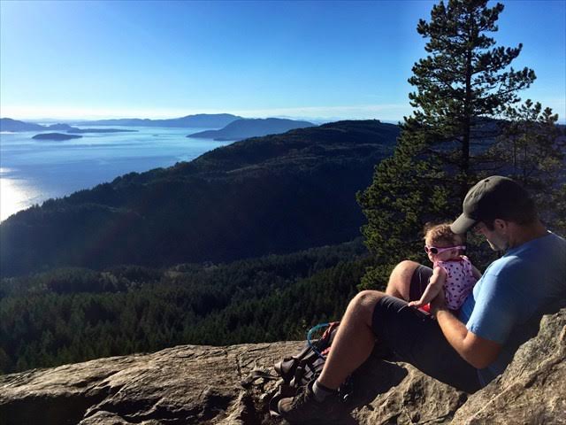 Ben and his baby girl geocaching last summer