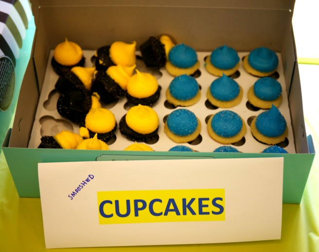 In traditional Leap Day style, the yellow cupcakes were smooshed.
