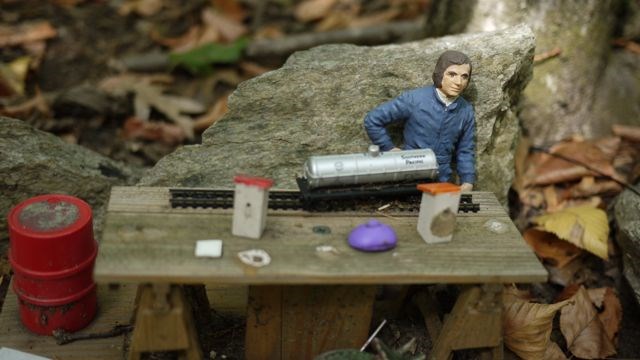 A vignette depicting the railway maker himself.