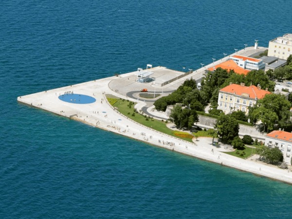 Zadar waterfront from above.