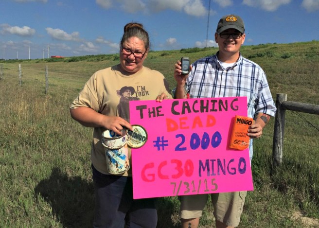 The Caching Dead log their 2000th find at Mingo