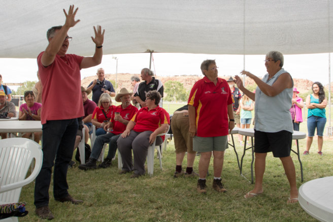 A farewell event at Alice Springs