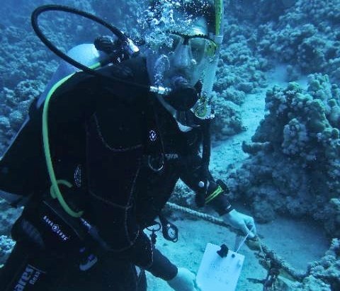 Scuba diving and geocaching