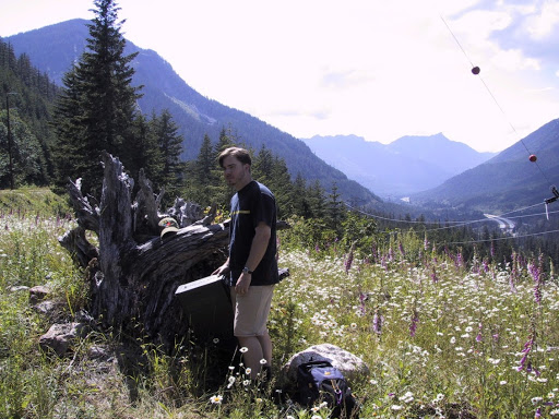 HQ co-founder Jeremy at placement of Washington A.P.E. cache in 2001.